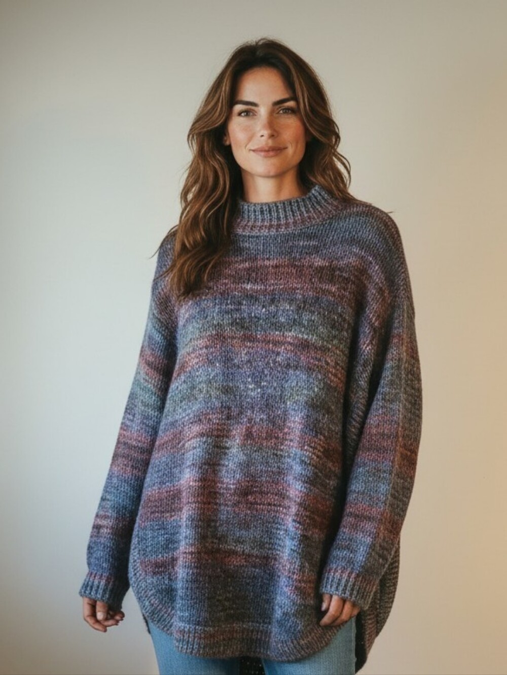Chicos 2 Cozy Multicolor Knit Sweater - Relaxed Fit Sz Large